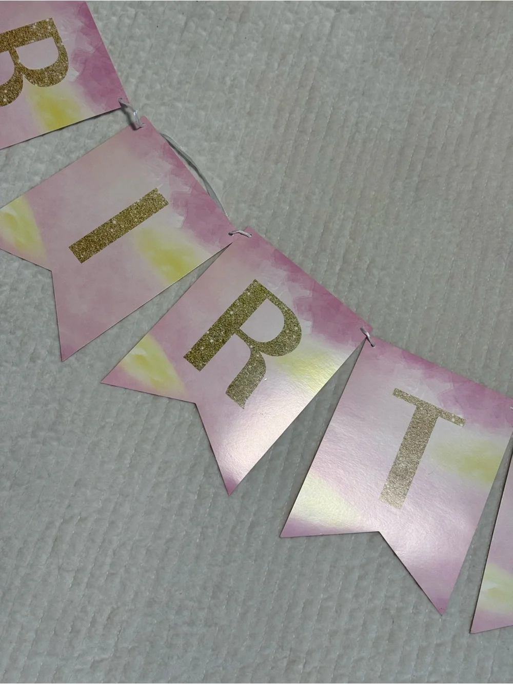 MISPRINT! ~ Pink Watercolor-Gold | Birthday Banner | Craft Letters